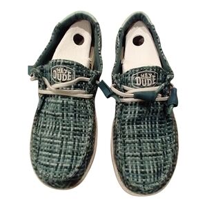 Hey Dude Women's Slip-On Knit Sneakers in Teal Green